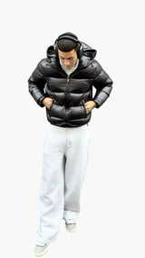 Zacharias | Herren Trendiger Stepp-Puffer Mantel im Winterstil – Schwarz