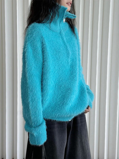 Milana® | Flauschiger Pullover mit Reißverschluss