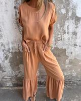 Greta | Elegantes Set im femininen Stil – Khaki