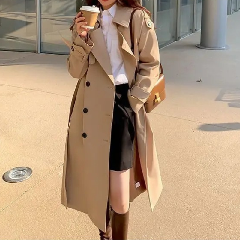 Langer Eleganter Luxe Trenchcoat für Damen | Ideal für den Winter