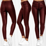 Damen nan highwaist vegane Lederleggings mit hoher Elastizität und Five-Pocket-Optik Drune – Werksverkauf, Große Verfügbarkeit