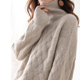 Sarah | Damen Rollkragenpullover für den Frühling – Beige