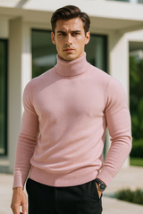 Enzo | Strick-Rollkragenpullover – pink