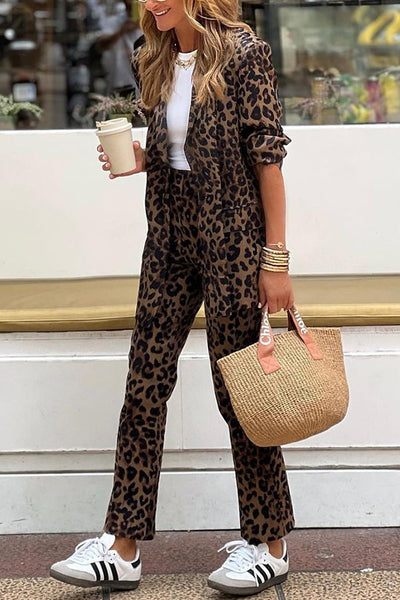 Fay - Elegantes Ensemble mit Leopardendruck