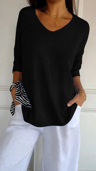 Hannah® | Oversize Shirt mit V-Ausschnitt