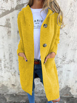 Damen Strick Langjacke – Gelb