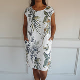 Vicky | Ausgefallenes Sommerkleid – Leicht & Luftig – Weiß und Grün