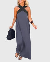 Magdalena | Damen Anmutiges Fließendes Maxikleid – Maxi Kleid Fließend Elegant 2026 – Grau