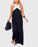 Magdalena | Damen Anmutiges Fließendes Maxikleid – Maxi Kleid Fließend Elegant 2026 – Schwarz-weiß