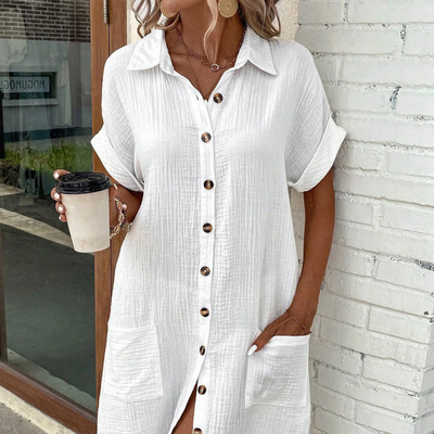 Marita – Luftiges weißes Hemdkleid