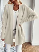 Leonie | Kuscheliger Cardigan Offener Schnitt – Cremiges Weiß