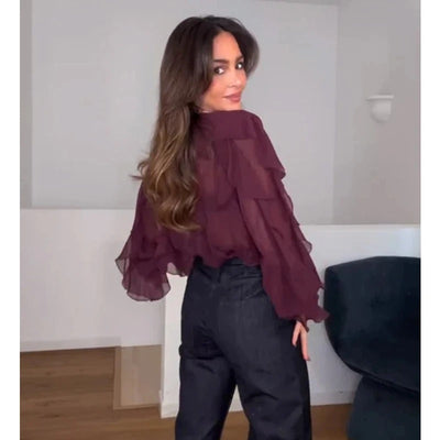 Traudel® | Luftige Chiffon-Bluse mit Volants