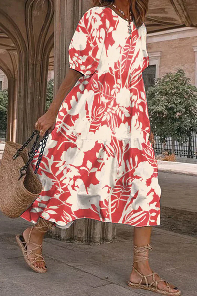 Kleid mit flatterndem Rock, ideal für einen femininen und romantischen Look