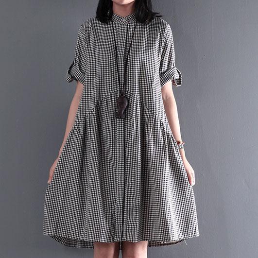 Lara® | Baumwoll-Sommerkleid Schwarz Lässiges Weites Sommerkleid