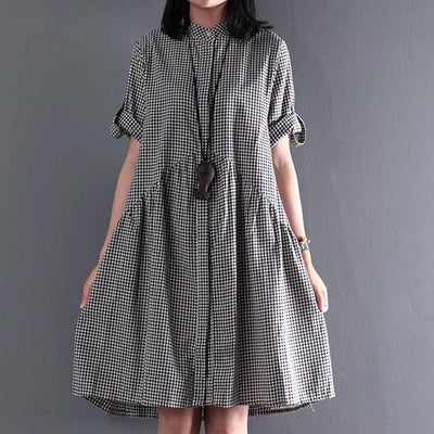 Lara® | Baumwoll-Sommerkleid Schwarz Lässiges Weites Sommerkleid