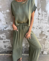Greta | Elegantes Set im femininen Stil – Grün