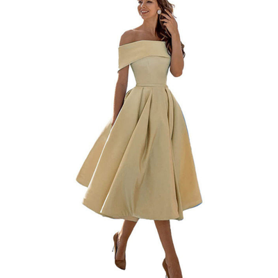 Damen Zeitloses Off-Shoulder Kleid | Midi