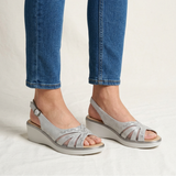 Bianka | Stilvolle Damen-Sandalen mit Slingback-Riemen – Grau