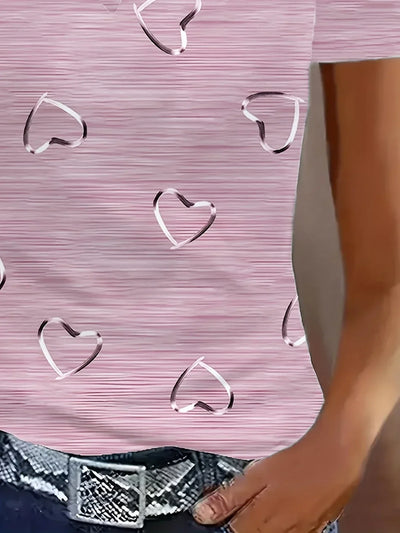 Emlyn – Modisches Oberteil Mit V-Ausschnitt Und Herz Drucken