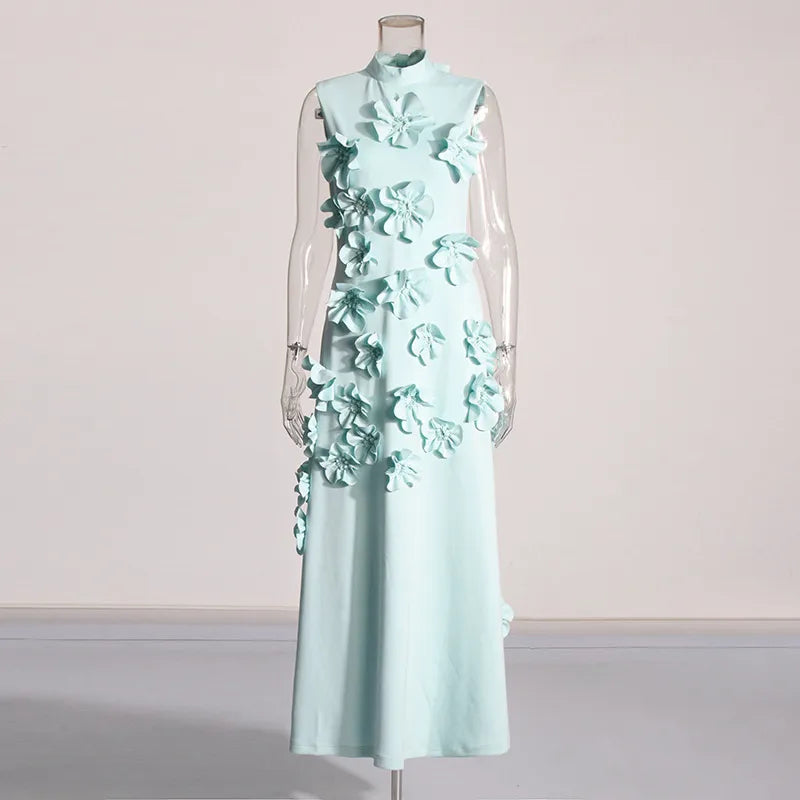 Lena - Langes rosa Kleid mit Blumen