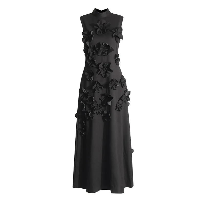 Lena - Langes rosa Kleid mit Blumen