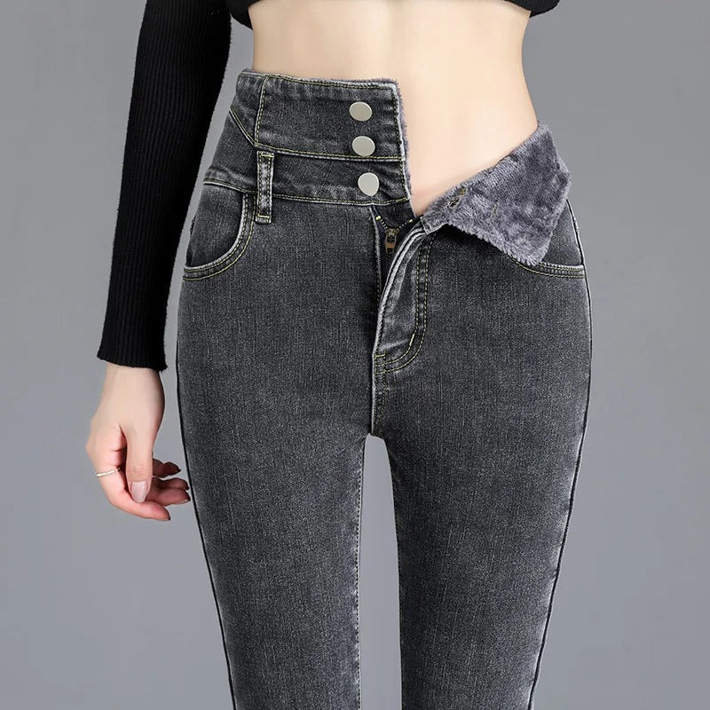 Anneliese® | Stylische High-Waist-Jeans mit Fleecefutter