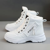 Coline | Gefütterte Plateausohle Schneestiefel – Weiß