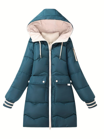 Stilvolle Warme Puffer Winterjacke mit Kapuze für Damen | Ideal für den Winter