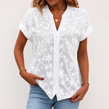 Sieska | Bestickte Baumwollbluse mit floralem Muster – Weiß