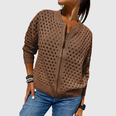 Celina – Stilvolle Strickjacke mit Reißverschluss!