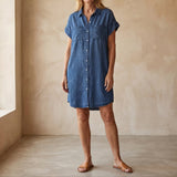 Alina | Mittellanges Freizeitkleid Damen – Dunkelblau