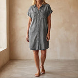 Alina | Mittellanges Freizeitkleid Damen – Grau