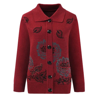 Amelia® | Elegante Strickjacke mit Blumenstickerei