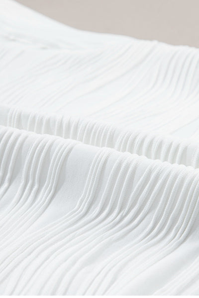 Ina® | Strukturiertes Top mit Stehkragen und kurzen Ärmeln für Damen