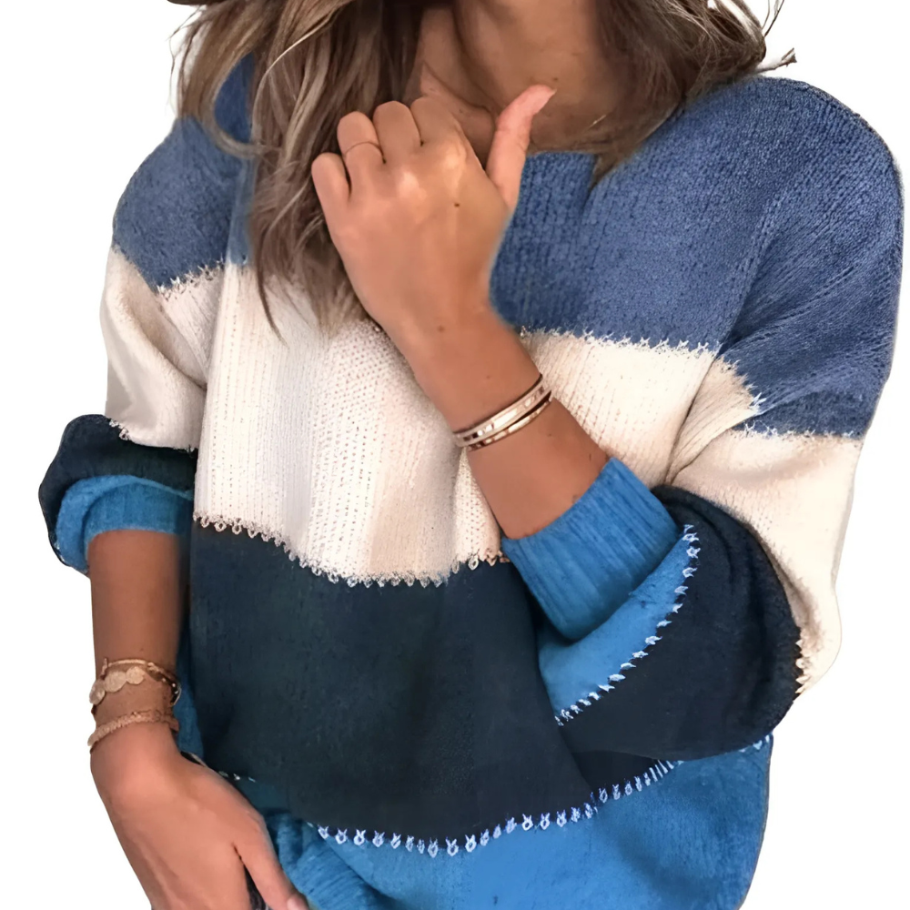 Oriane – Damenpullover mit modernem Farbblock-Design