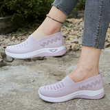 Elvessa | Bequeme Freizeit-Schuhe mit luftigem Strickmaterial – Rosa
