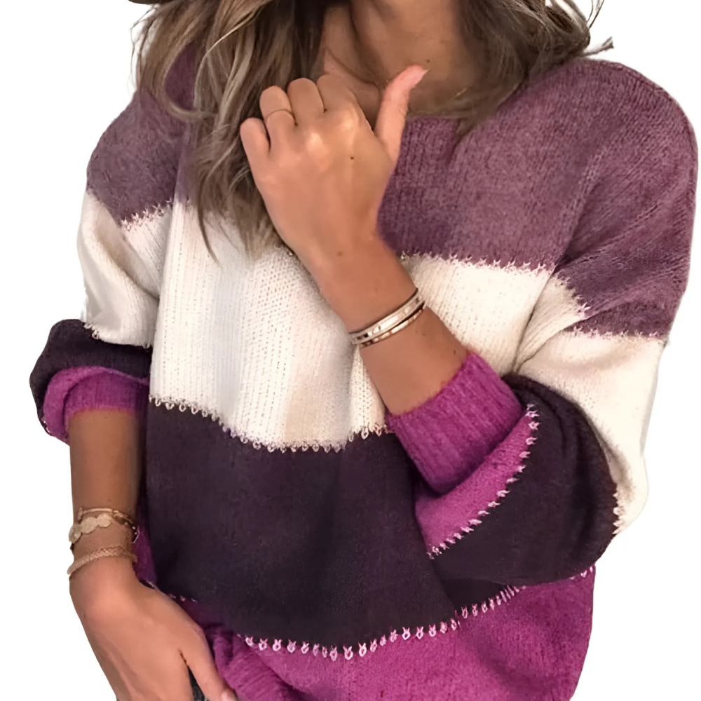 Oriane – Damenpullover mit modernem Farbblock-Design