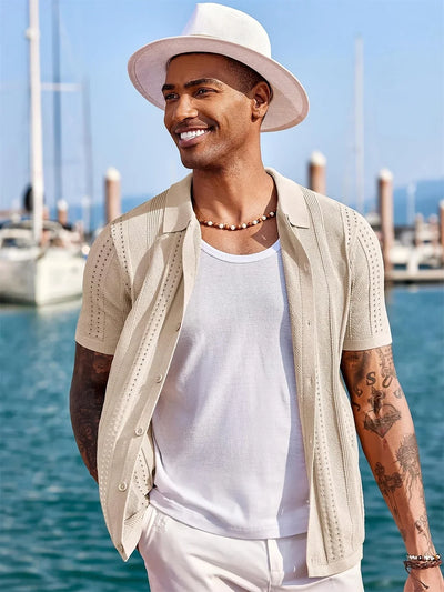 Semyon – Modisches Strickhemd Mit Aufwendigem Muster