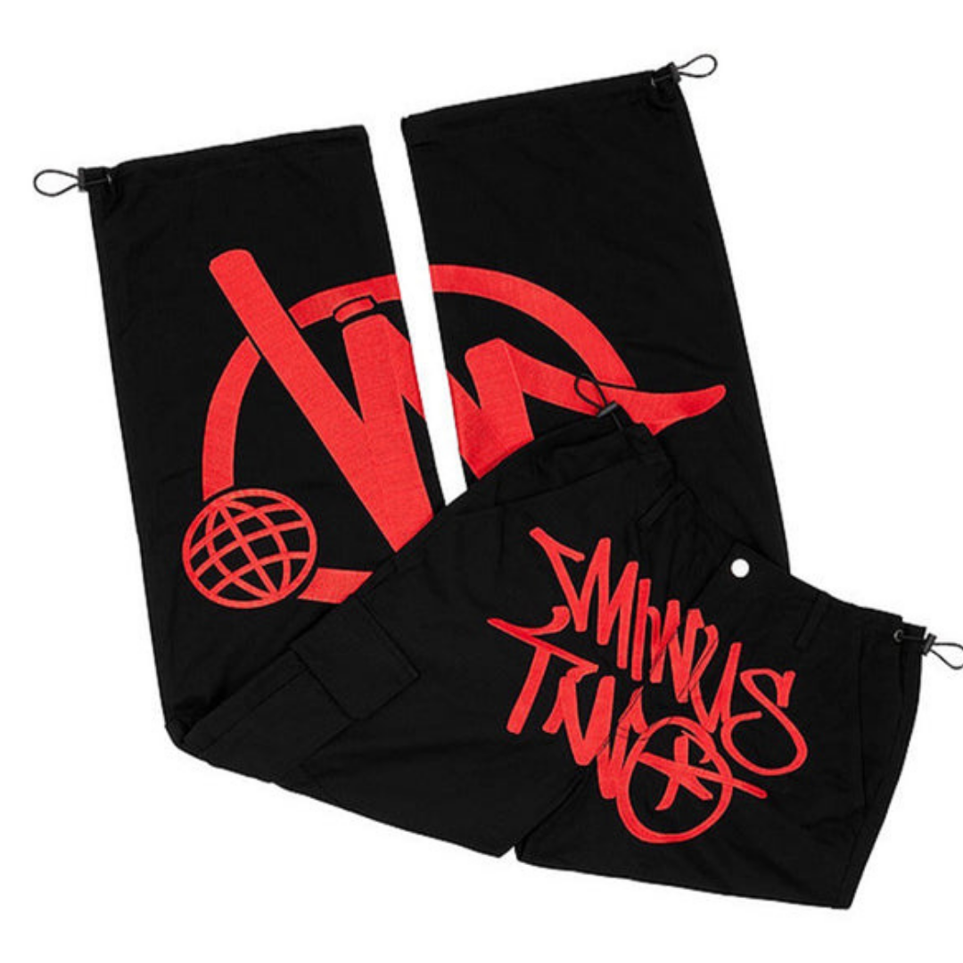 Herren Retro Cargo Gerade Bein Bedruckte Baggy Hose | Straßenmode