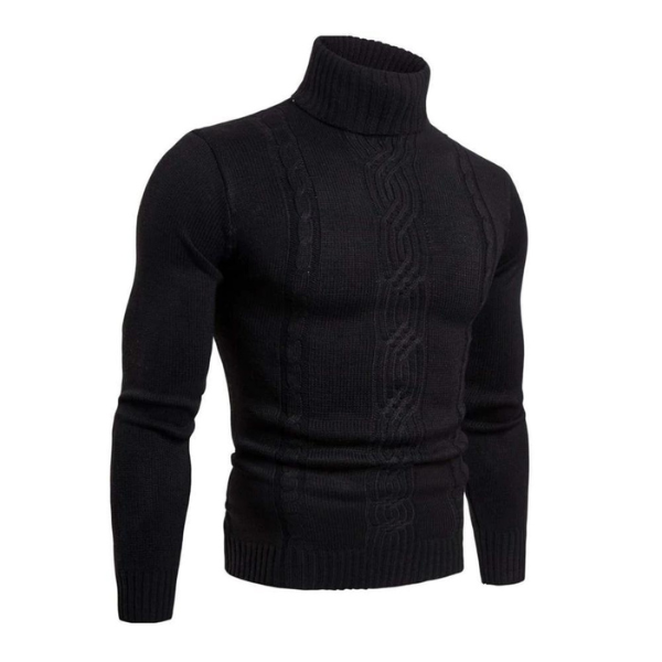 Klassischer Rollkragenpullover aus Zopfmuster für Herren