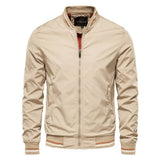Sebastian | Lässige Herren-Bomberjacke Mit Kontrast-Rippdetails – Beige