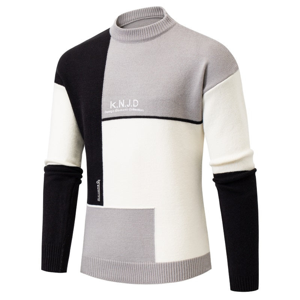 Erwan – Herrenpullover mit modernem Farbblock-Design