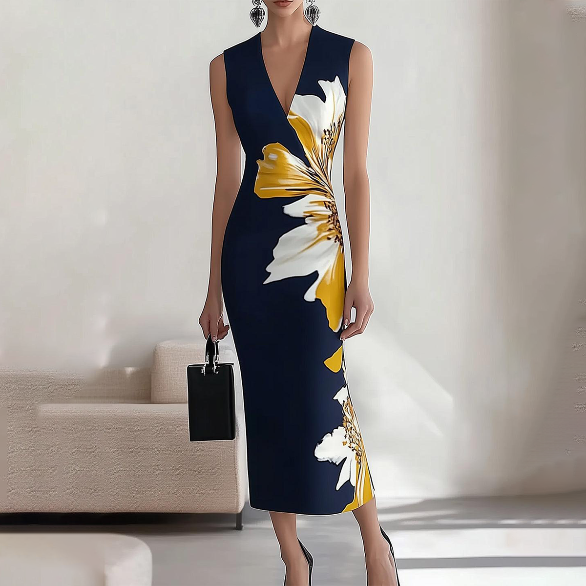 VALE | Elegant Sleeveless Floral Maxi Dress