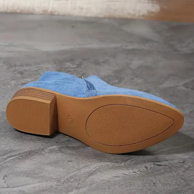 Stylische Vegan Leder Stiefeletten mit Reißverschluss und Absatz für Damen | Ideal für das tägliche Tragen