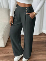Ashlena - Soft-Touch High-Waist-Hose – Grau