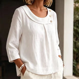 Brionelle - Bluse aus Leinen mit weichem Griff – Weiß