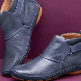 Diana | Elegante Und Moderne Leder Stiefeletten – Marineblau