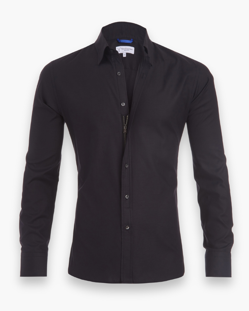 Herren Modisches Zip Fit Hemd | Elegant