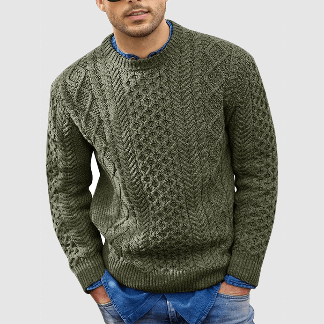 Herren Strukturierter Zopfstrick Pullover | Warme