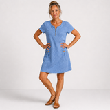 Lucienne - Leichtes Leinenkleid – Blau